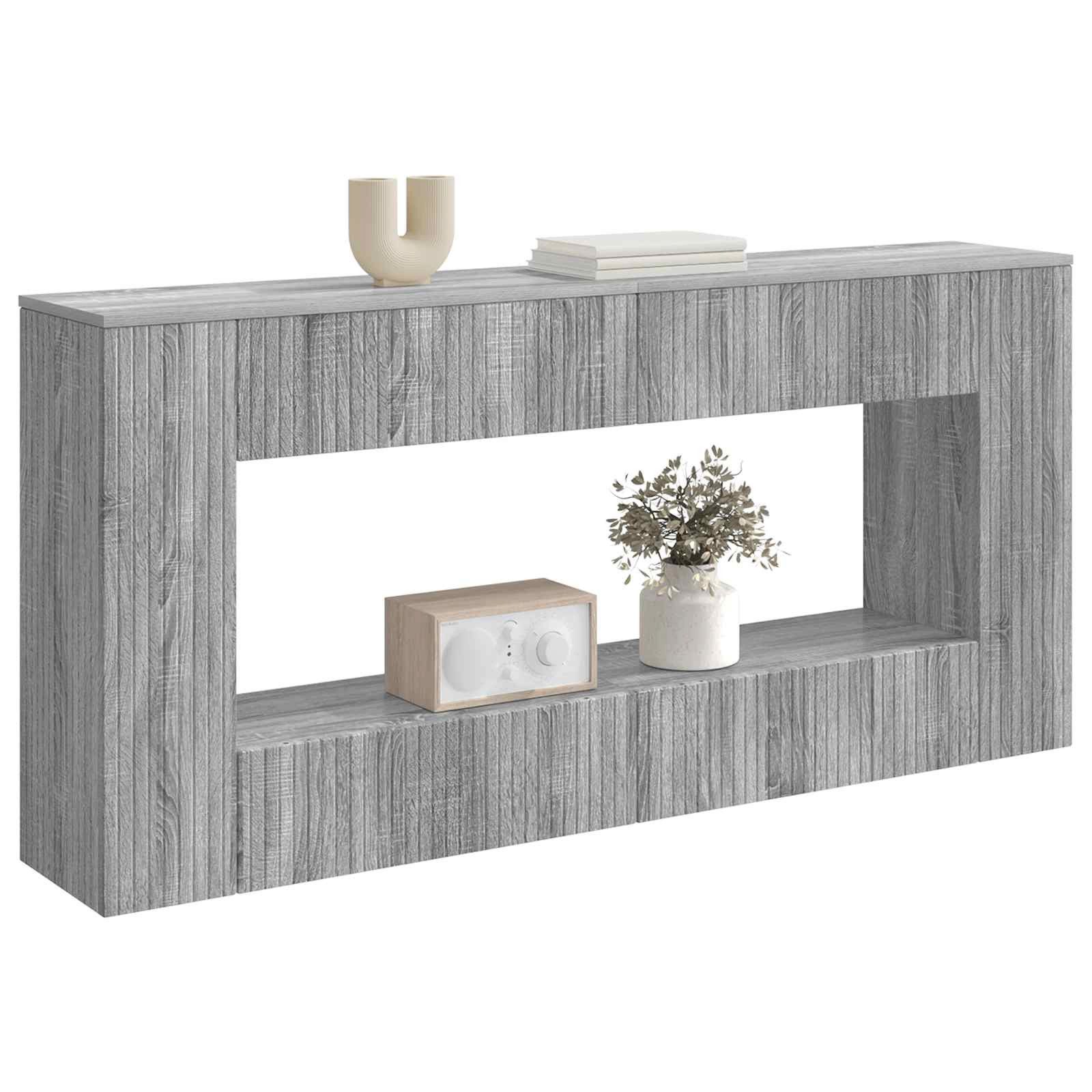 vidaXL Konsolentisch 155 x 29 x 74 cm Konsolentisch Graues Sonoma 155x29x74 cm Holzwerkstof