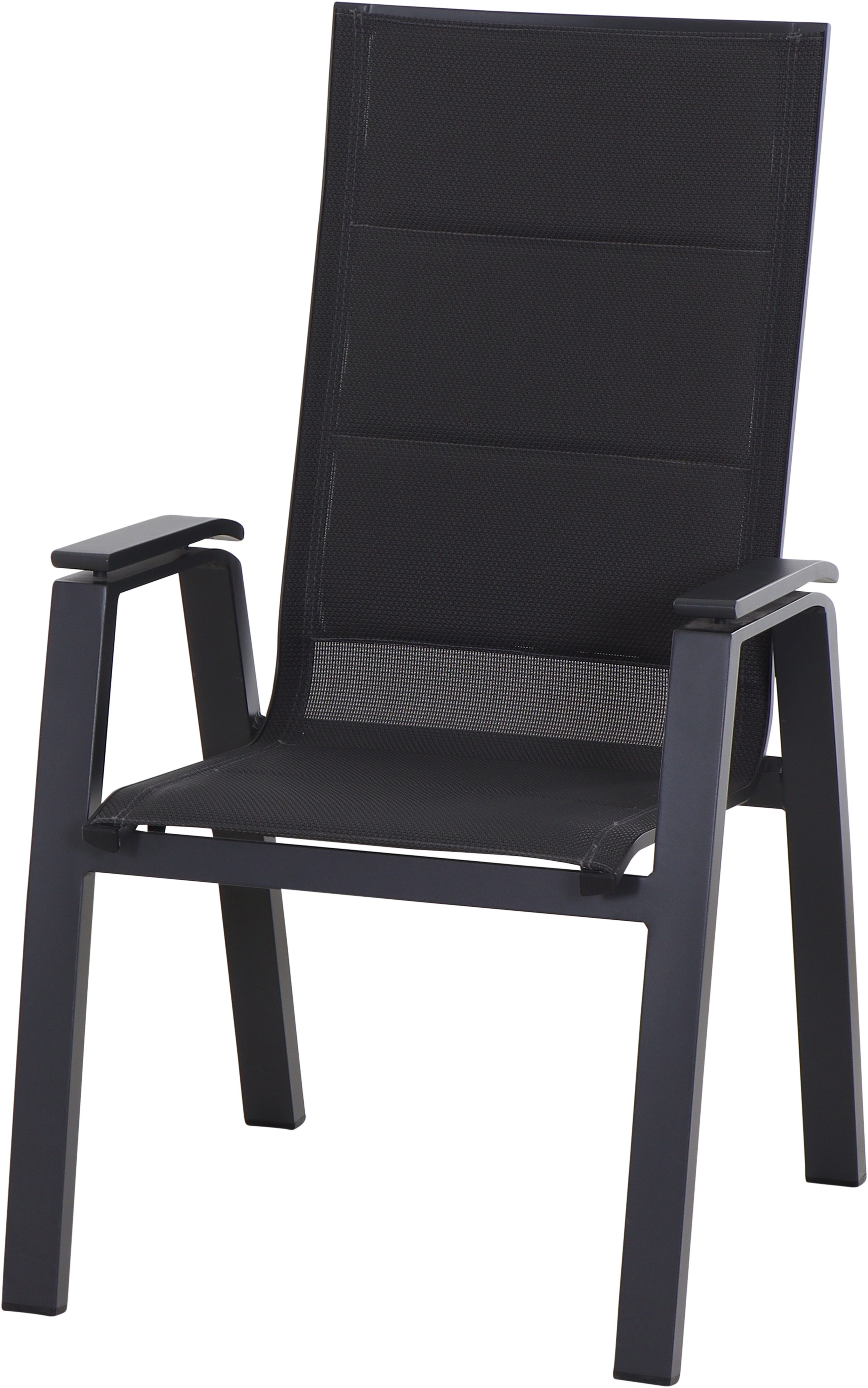 Siena Garden Gartensessel MILANO Stapelsessel, Gestell aus Aluminium matt anthrazit, Bezug padded dunkelgrau