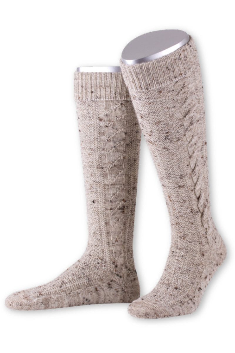 Lusana Trachtensocken Kniestrümpfe Herren - L8995T - naturmeliert, nussmeli günstig online kaufen
