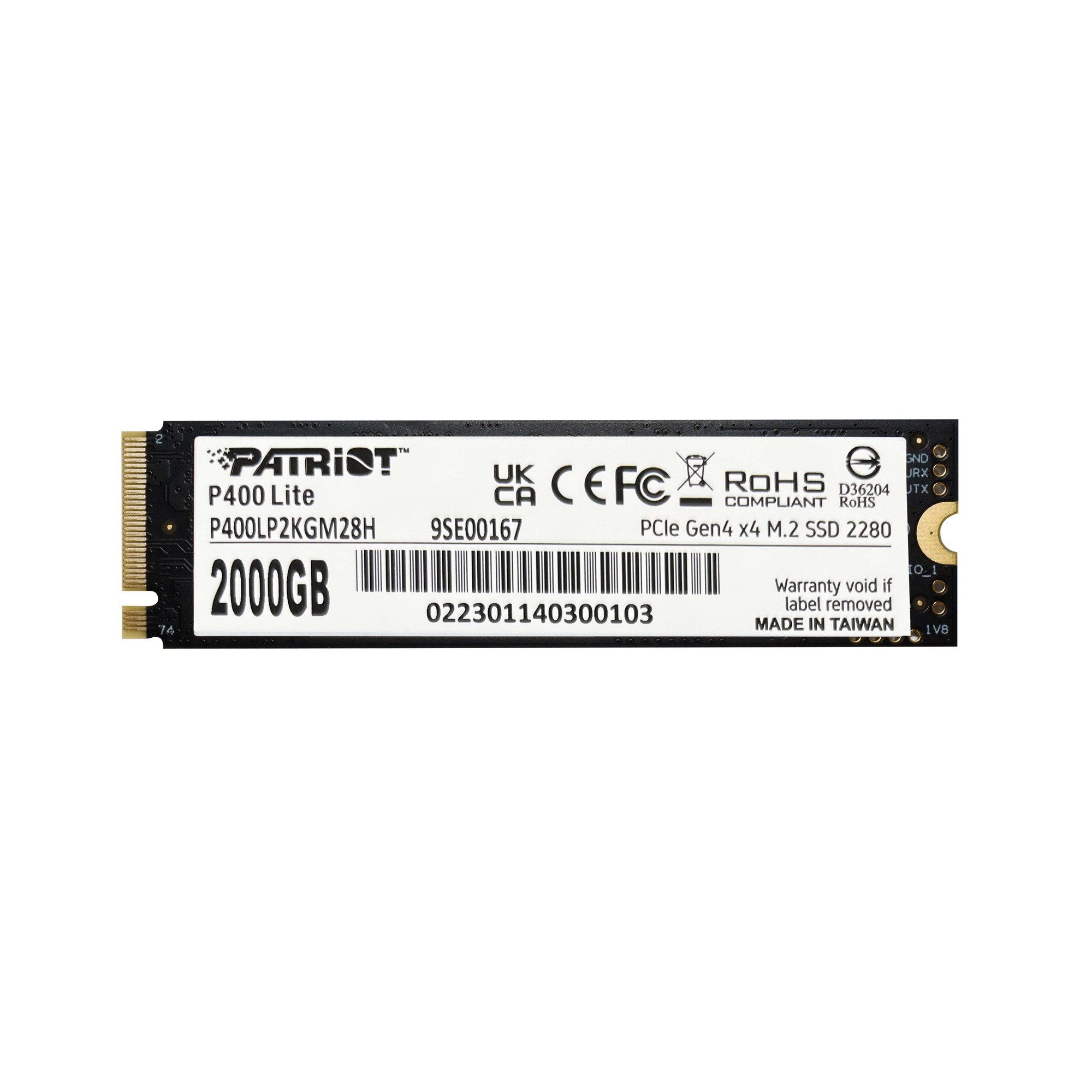 Patriot Patriot P400 Lite 2 TB, SSD, (PCIe 4.0 x4, NVMe interne HDD-Festplatte (2 TB) Steckkarte"