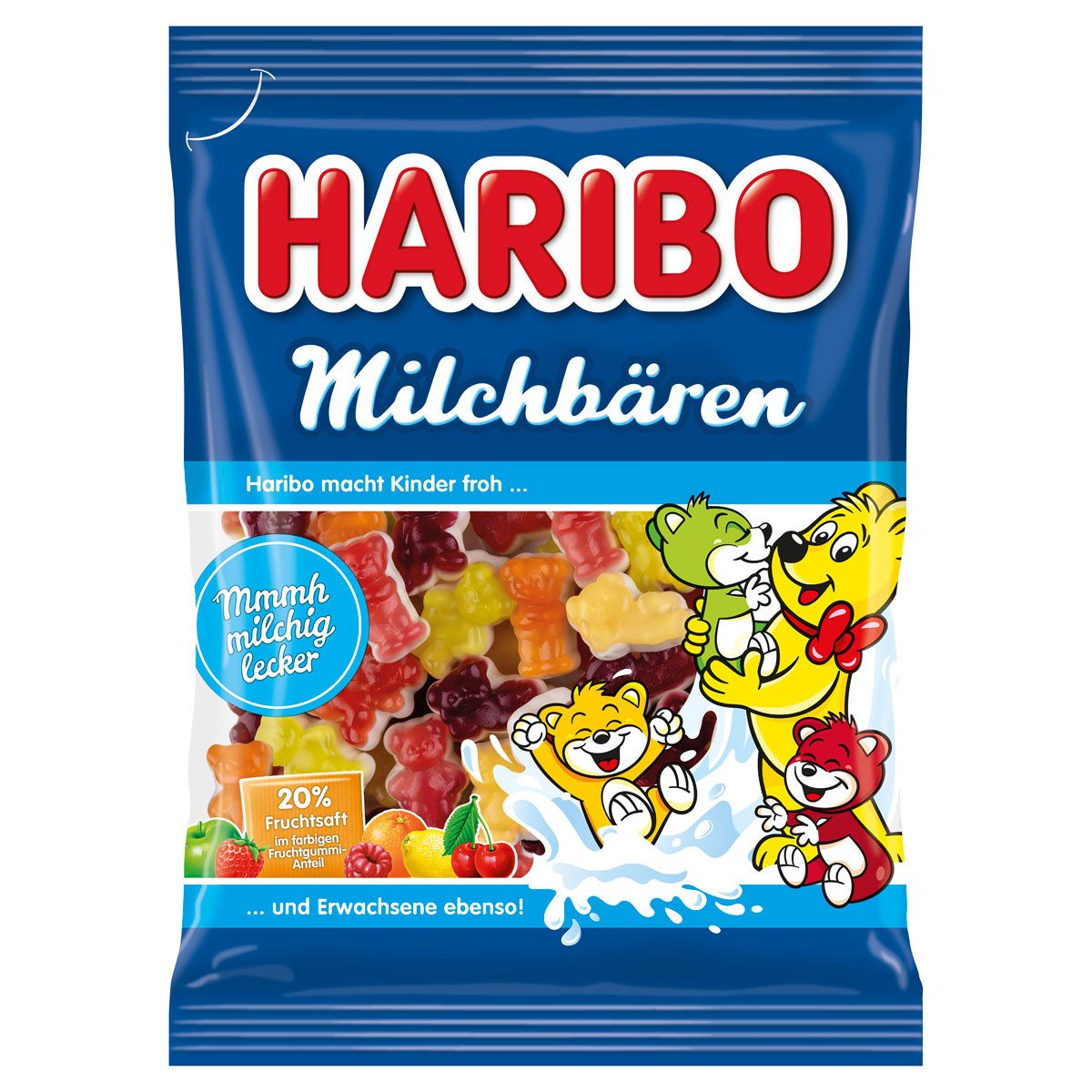 HARIBO Süßigkeit, Haribo Milchbären mit Milchschaum Fruchtsaftanteil und Magermilch 160g