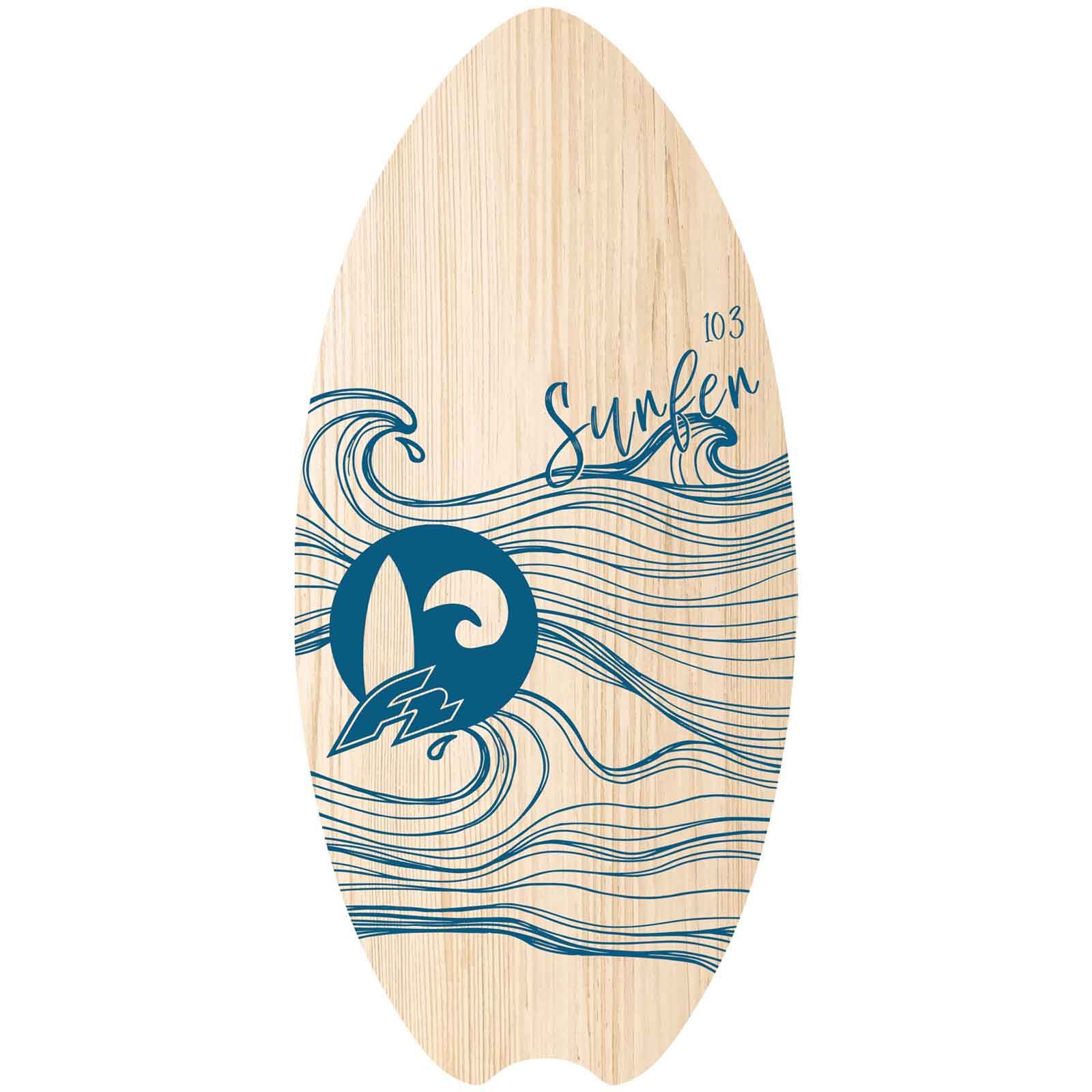 F2 Wellenreiter F2 Skimboard Skim Board Wood Surfer 103cm Blau 2024/25, Surfbrett
