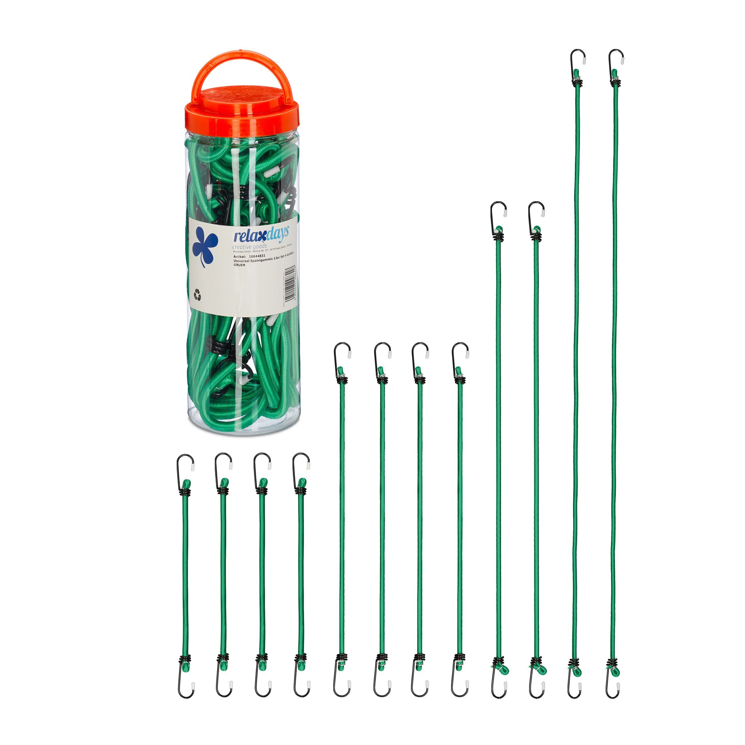 relaxdays Spanngurt Spanngummi 36er Set 4 Größen