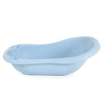 Cangaroo Babybadewanne Baby Badewanne Basic 80 cm, rutschfest, anatomische Form, Ablagefächer