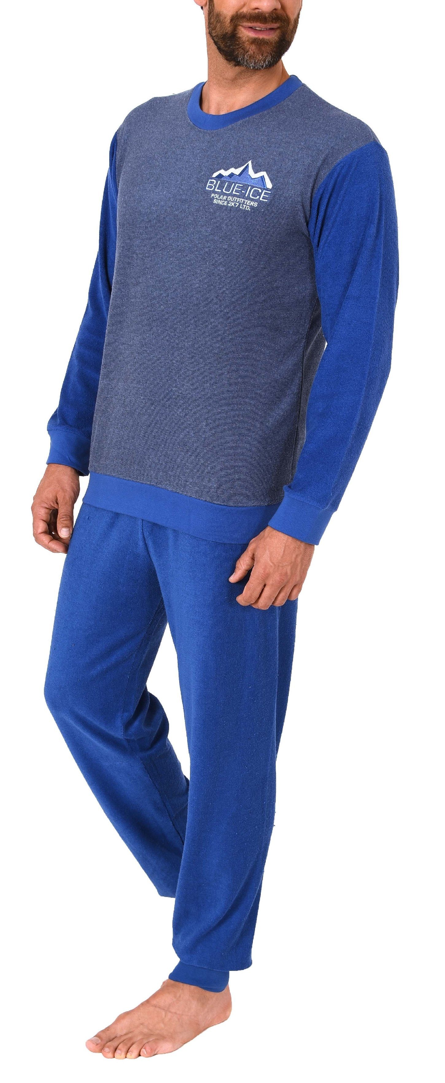 Normann Pyjama Herren Frottee Pyjama langarm Schlafanzug mit Bündchen - 291 13 573 – Bild 4 von 5