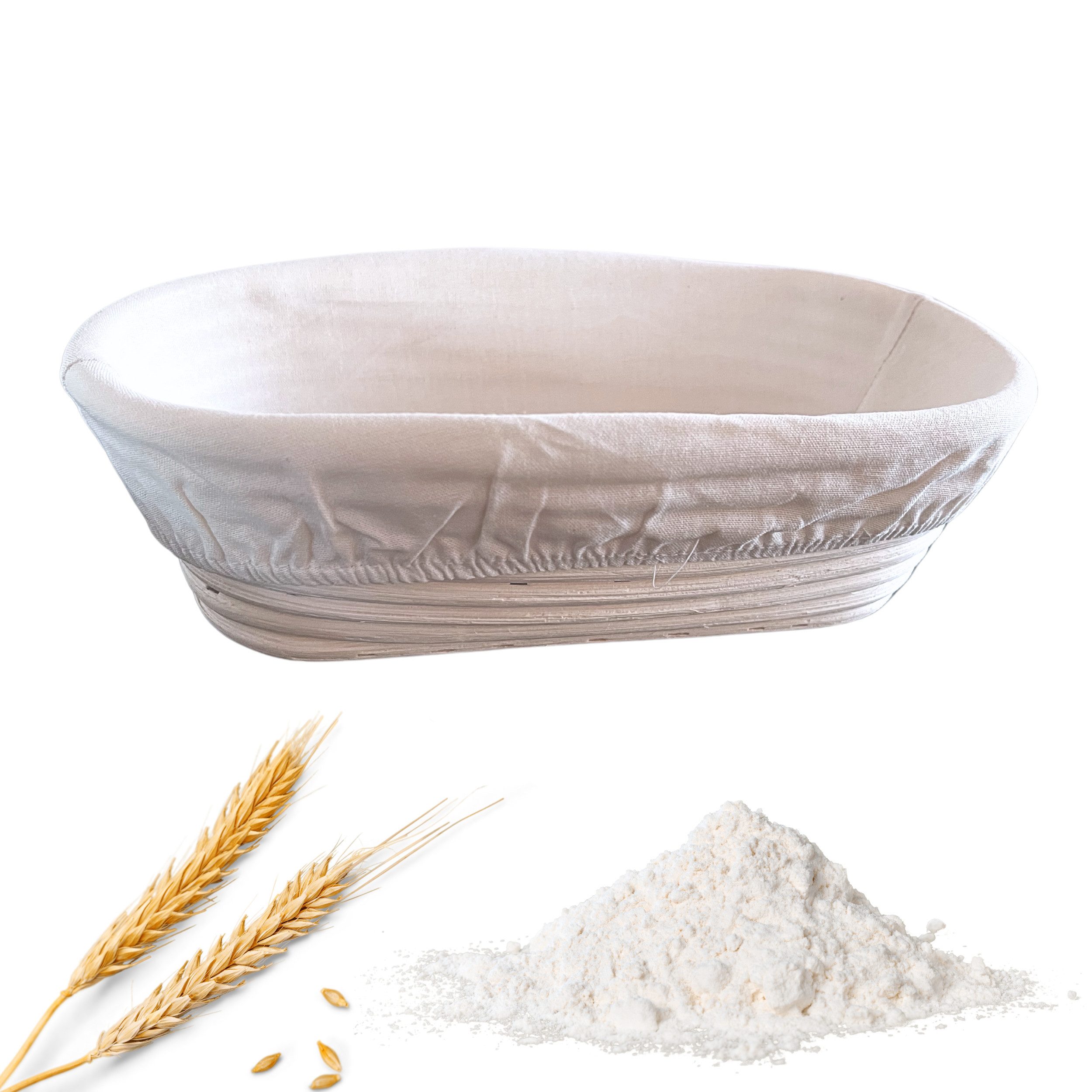 Layba Gärkorb Rattan Gärkorb für Sauerteig Hefeteig Teiggare Korb mit Leinenhaube