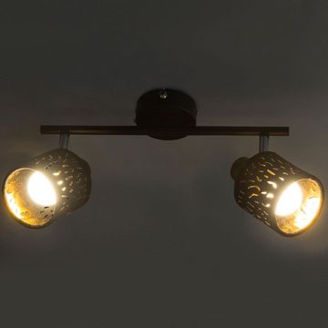 etc-shop LED Deckenleuchte, Leuchtmittel nicht inklusive, Decken Strahler Samt Leuchte schwarz gold Wohn Zimmer Spot Lampe