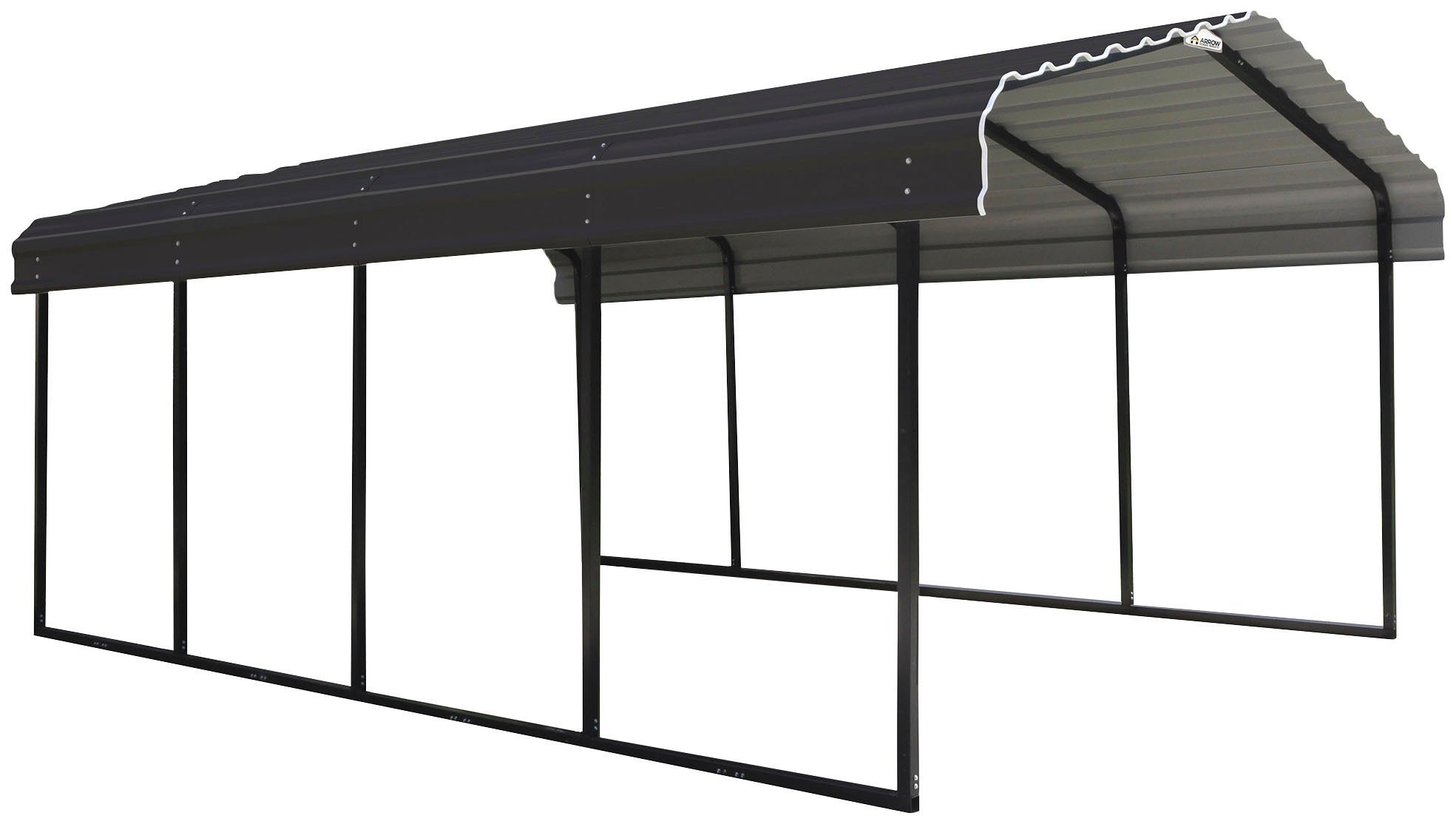 ShelterLogic Einzelcarport Rom, BxT: 370x600 cm, 210 cm Einfahrtshöhe, aus verzinktem Stahl