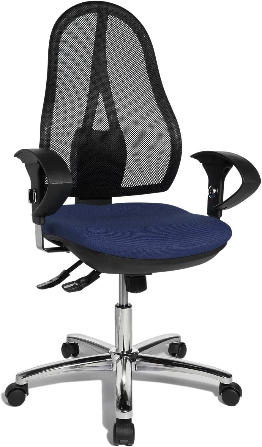 TOPSTAR Bürostuhl (Bürostuhl ergonomisch: Schreibtischstuhl mit verstellbarem Sitz), Open Point SY Deluxe, ergonomischer Syncro-Bandscheiben-Drehstuhl