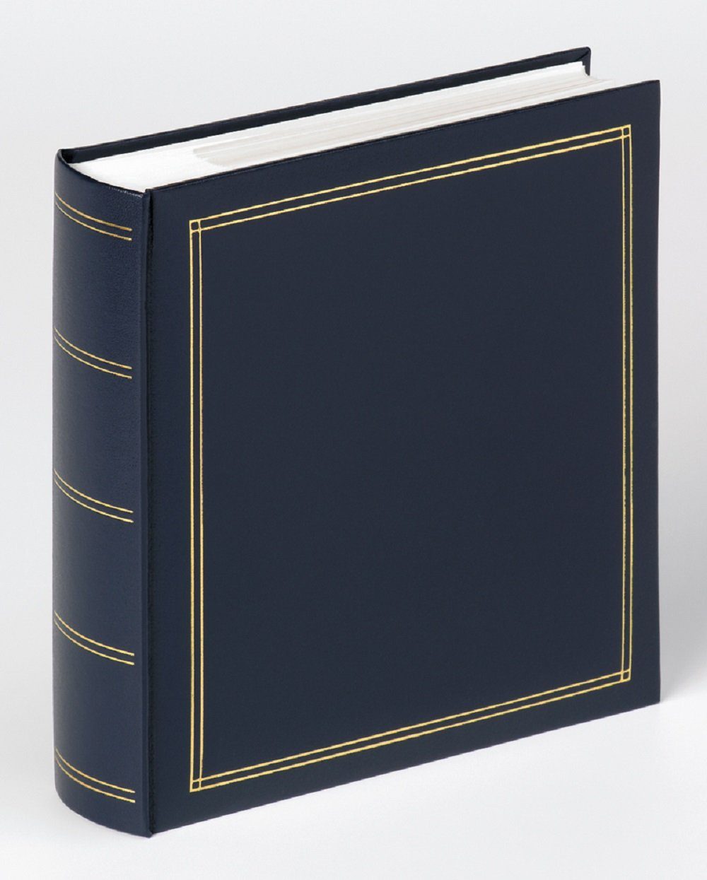 Walther Design Einsteck-Fotoalbum Classic-Einsteckalbum Monza, buchgebundenes Memo-Einsteckalbum, Kunstleder mit Goldprägung