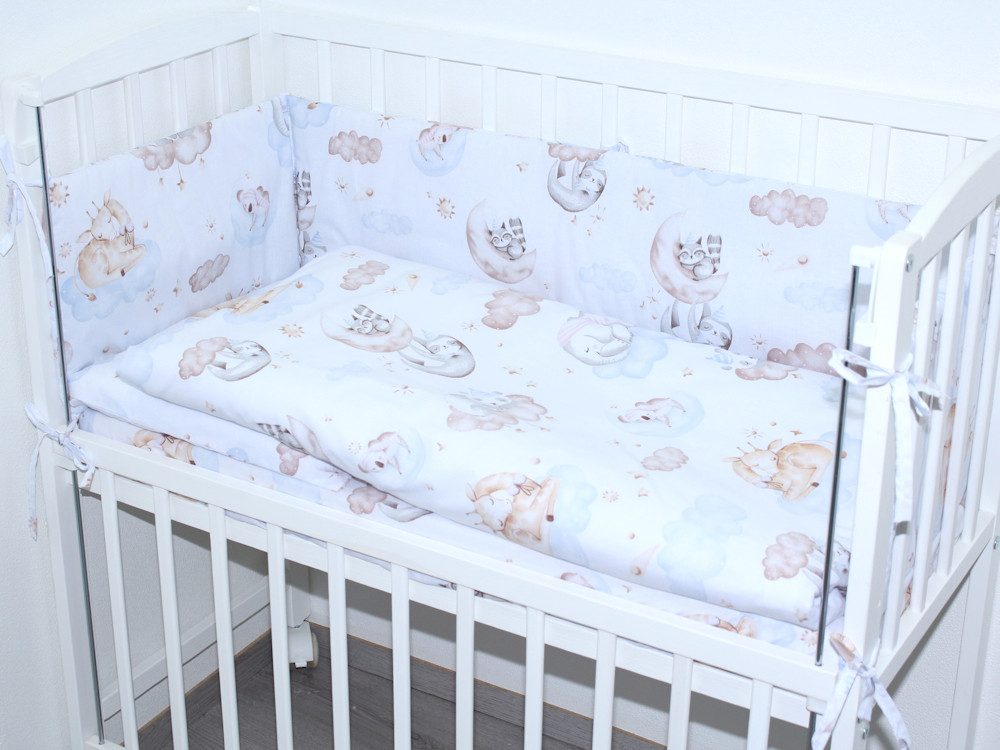Beistellbett Baby Bettwäsche für Beistellbett mit Nestchen Spannbettlaken 6 teilig