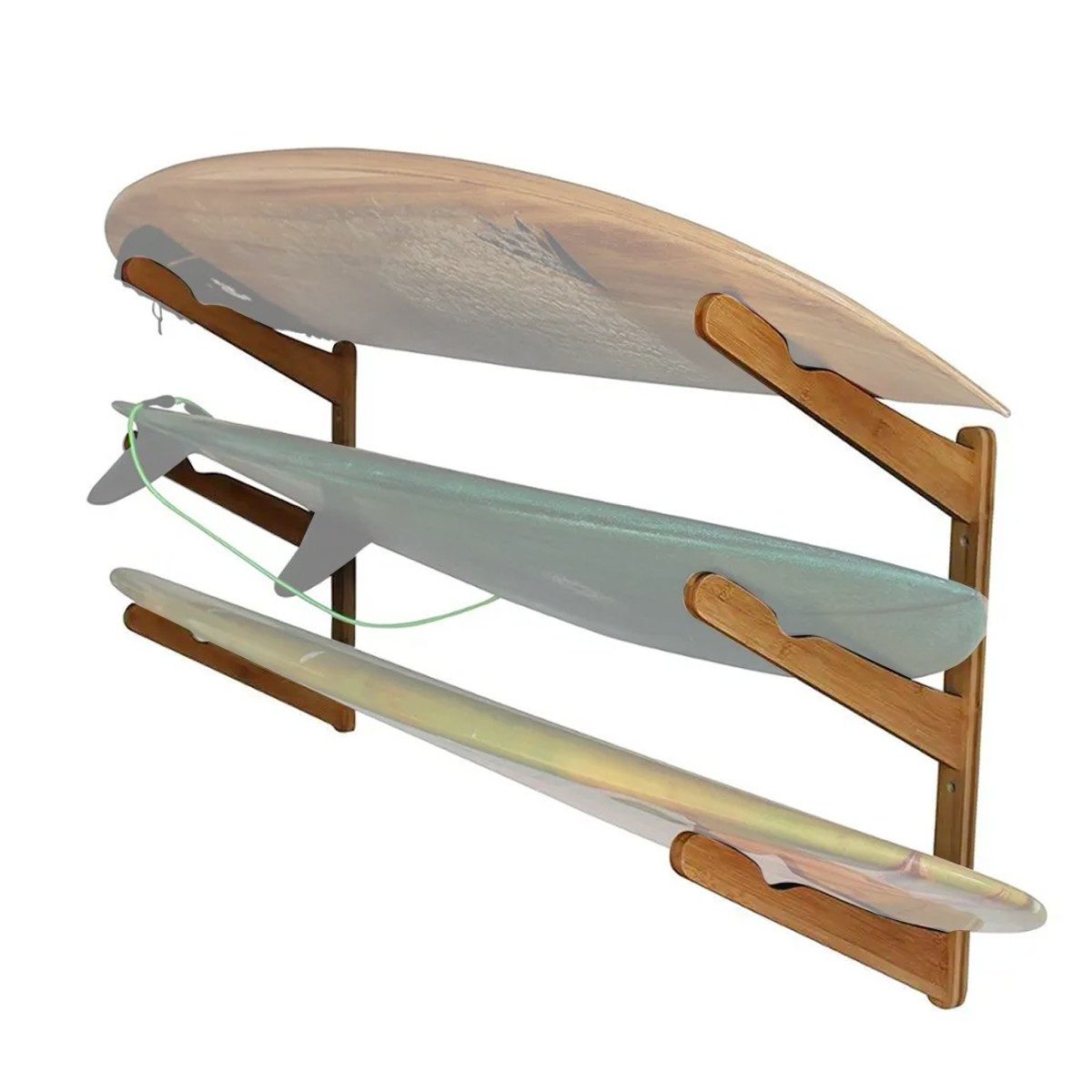 Divit Halter Bambus Surfbrett Halterung BH7 Snowboard / Ski Wandhalterung