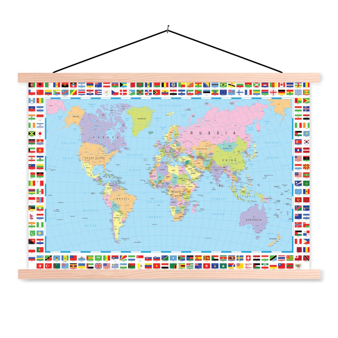 MuchoWow Poster Weltkarte - Flagge - günstig online kaufen