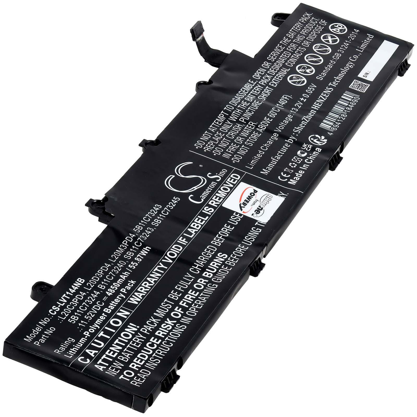 Powery Akku für Lenovo ThinkPad E14 Gen 4(AMD)21EB0056MZ Laptop-Akku 4850 mAh (11.52 V)