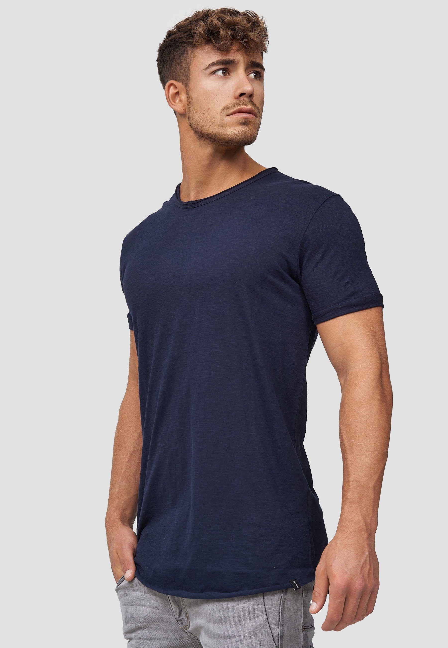 Navy Willbur Tee Kurzarmshirt Indicode