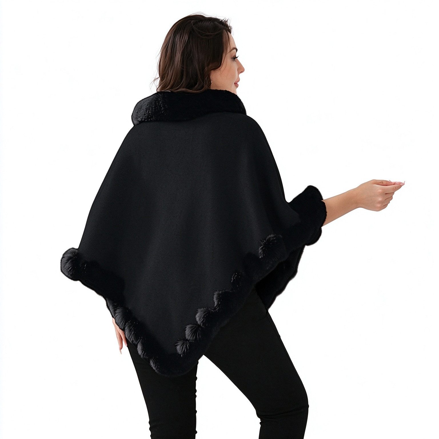 Fyrove Strickponcho Damen Strickponcho, Warmes Gestricktes Cape, Weicher Rundhalsschal (Packung, 1 x Damen Poncho) Weicher Damen Strickponcho, warm, elegant, Einheitsgröße