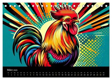 CALVENDO Wandkalender Popart-Tiere (Tischkalender 2025 DIN A5 quer), CALVENDO Monatskalender