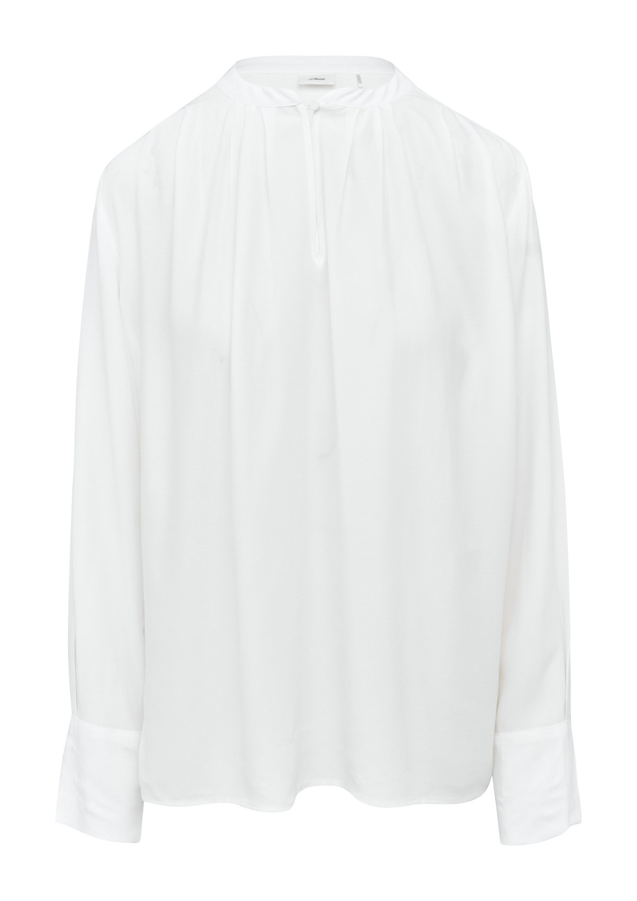 s.Oliver Langarmbluse Bluse Viskosebluse mit Faltendetails