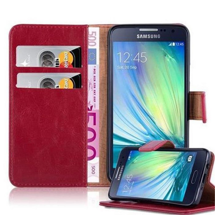 Cadorabo Handyhülle Luxury Book Samsung Galaxy A3 2015 Klappbare Handy Schutzhülle - Hülle - mit Standfunktion und Kartenfach