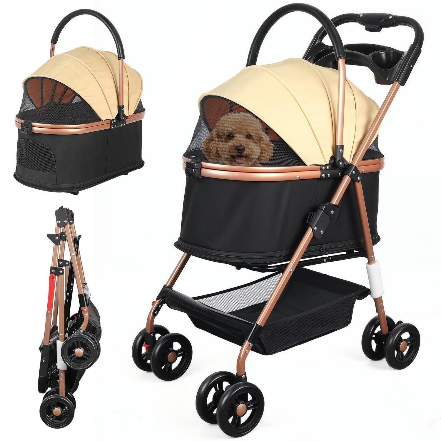 LuxusKollektion Hunde-Transportbox Hundewagen 3-in-1 bis 20kg