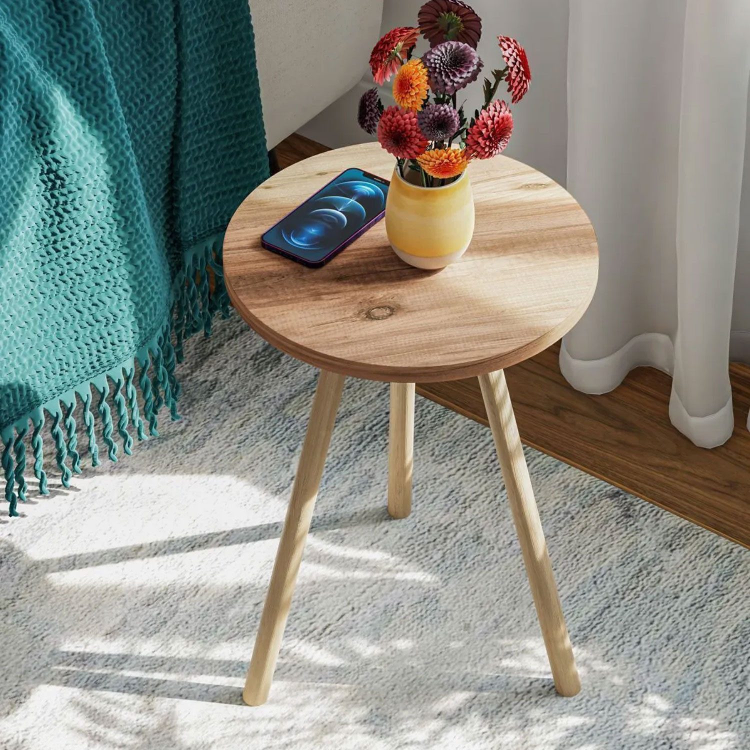 Jungengel Beistelltisch Kaffeetisch Dreibein 9x Farben Holz Ablagetisch Nac günstig online kaufen