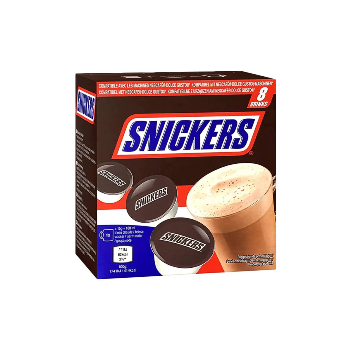NESCAFE Schokolade Heiße Schokolade Kapseln kompatibel mit NESCAFÉ® Dolce Gusto® Snickers