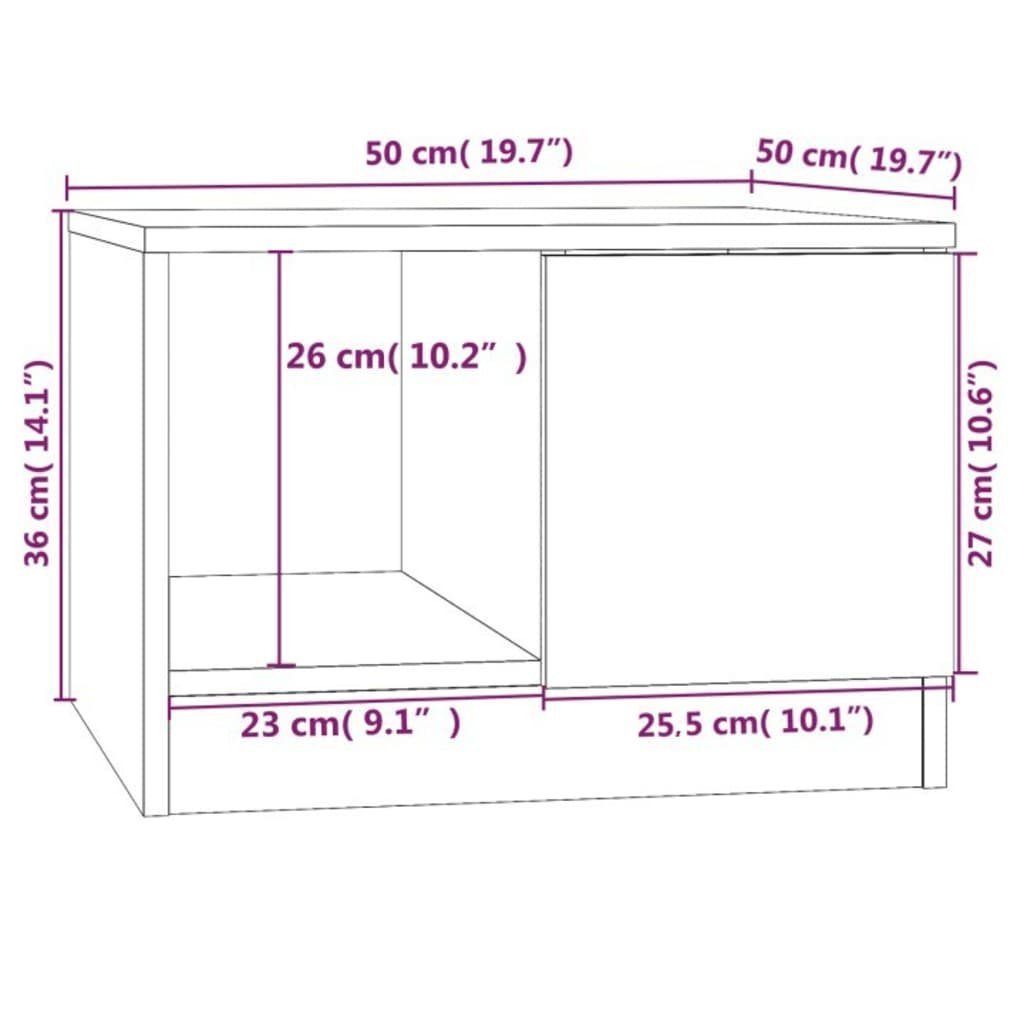 Grau Grau (1-St) | Grau 50x50x36 cm Couchtisch Sonoma Sonoma Holzwerkstoff Couchtisch vidaXL Sonoma