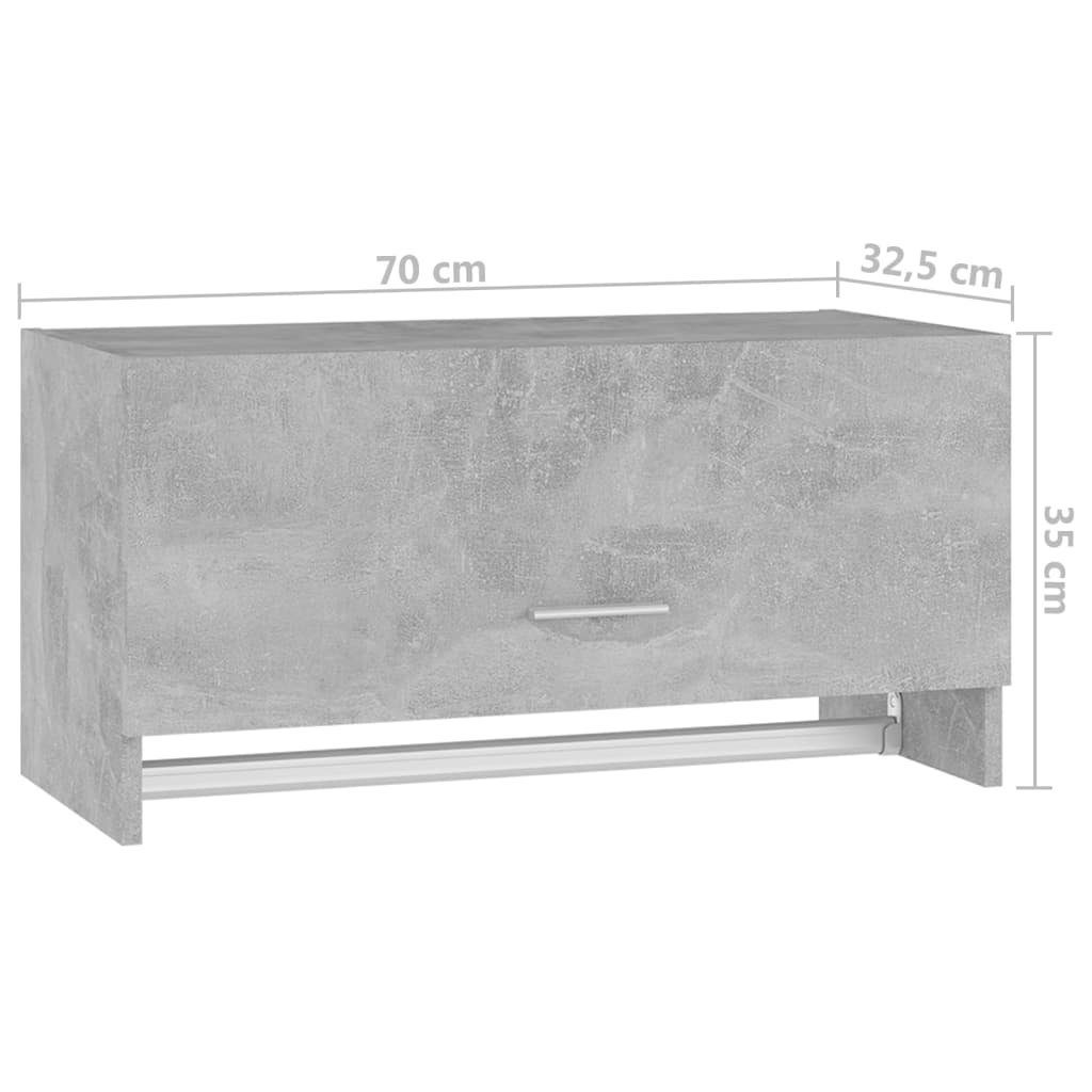 70x32,5x35cm furnicato Holzwerkstoff Betongrau Kleiderschrank