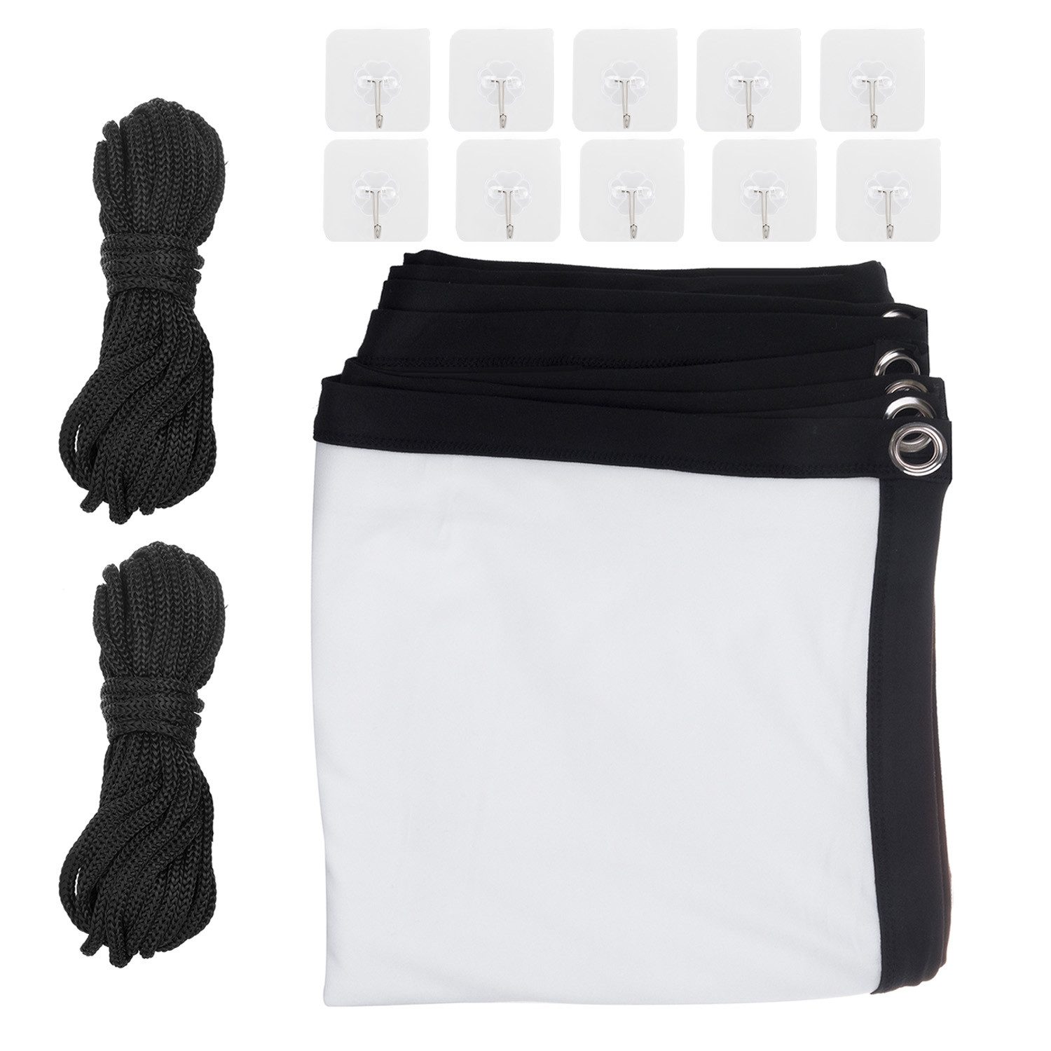 Maclean MC-982 Große Wandprojektionsfläche 120'' 270x154 HD Faltrahmenleinwand (Rahmen 25 mm 16:9, Spannhaken)