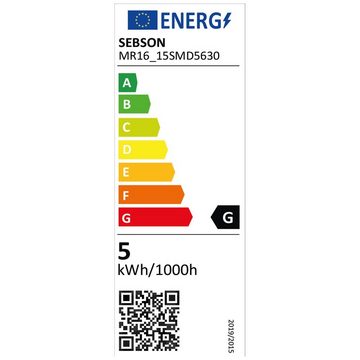 SEBSON LED-Leuchtmittel LED Lampe GU5.3 / MR16 warmweiß 5W 12V DC Leuchtmittel - 10er Pack