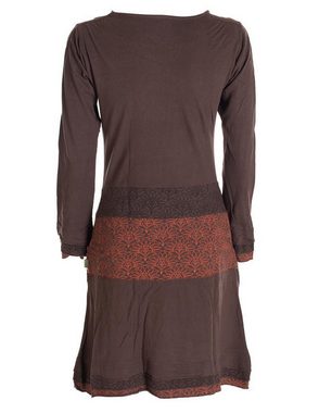 Vishes Jerseykleid Kleid Wasserfallkragen Bund bedruckt Taschen Boho, Ethno, Hippie, Festival Style
