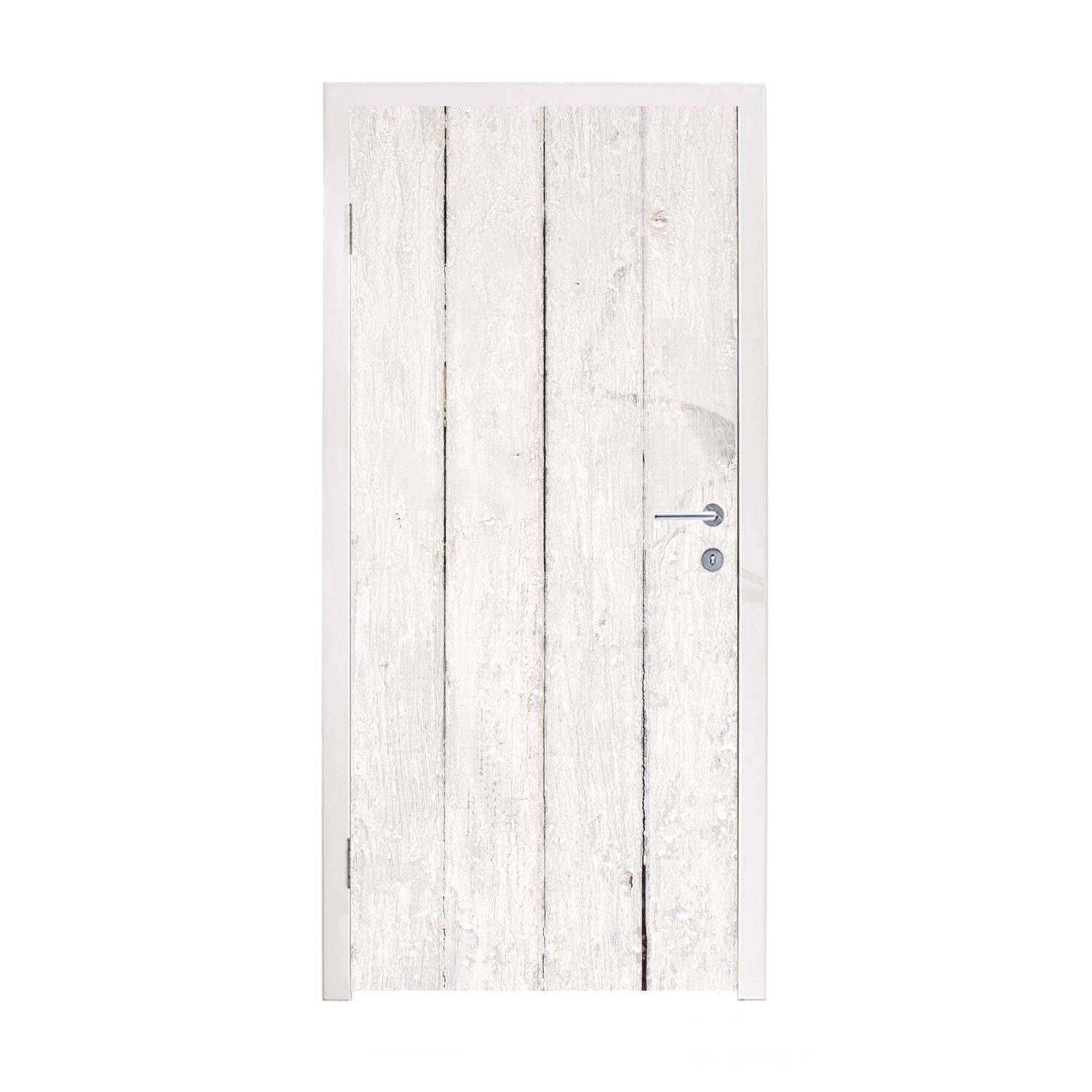 MuchoWow Türtapete Wand - Regale - Weiß, Matt, bedruckt, (1 St), Fototapete für Tür, Türaufkleber, 75x205 cm