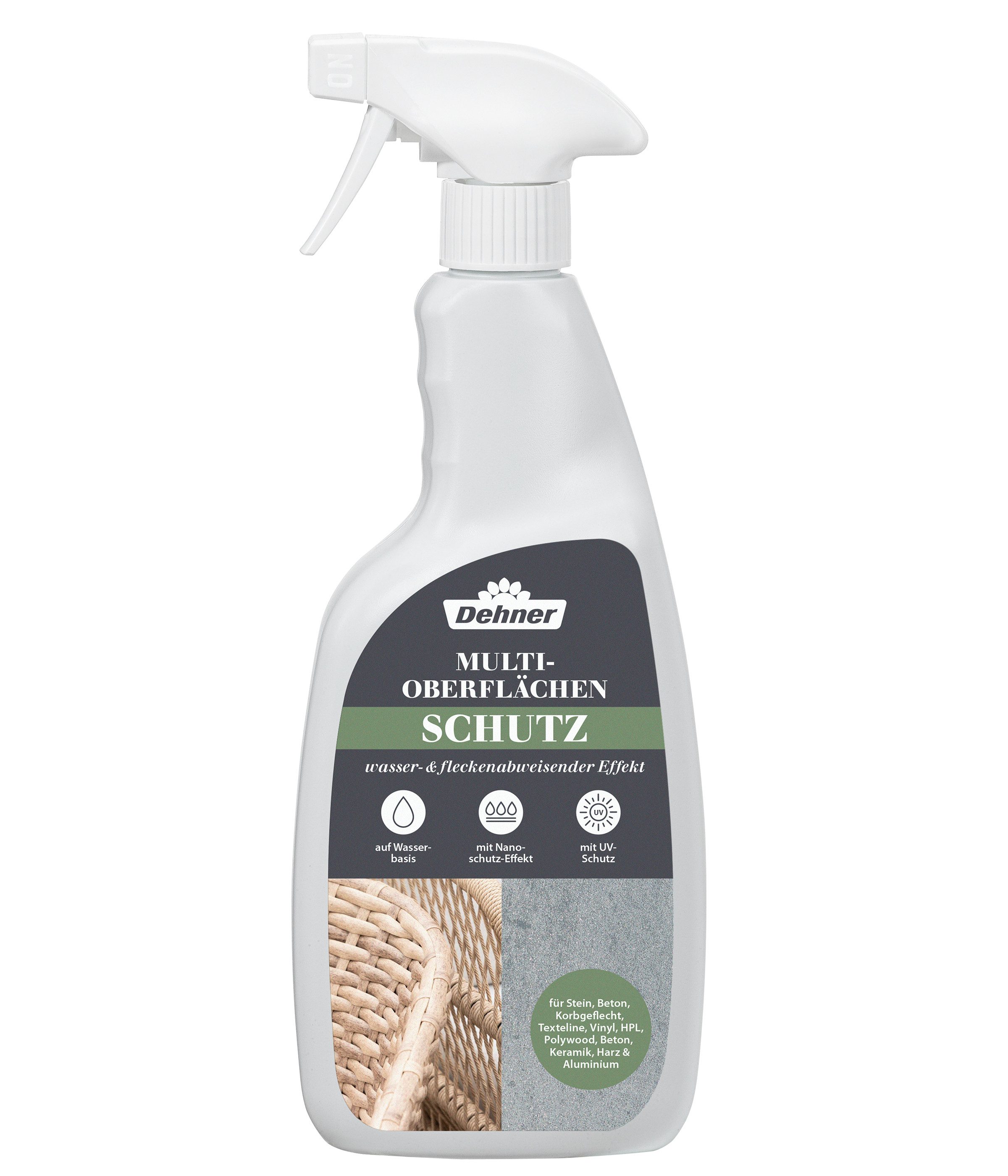 Dehner Multi-Oberflächen-Schutz, Pflege für viele Materialien, 750 ml Möbelpflegeöl-Set, Schutz für Möbel aus Stein / Geflecht / Textilene / Vinyl