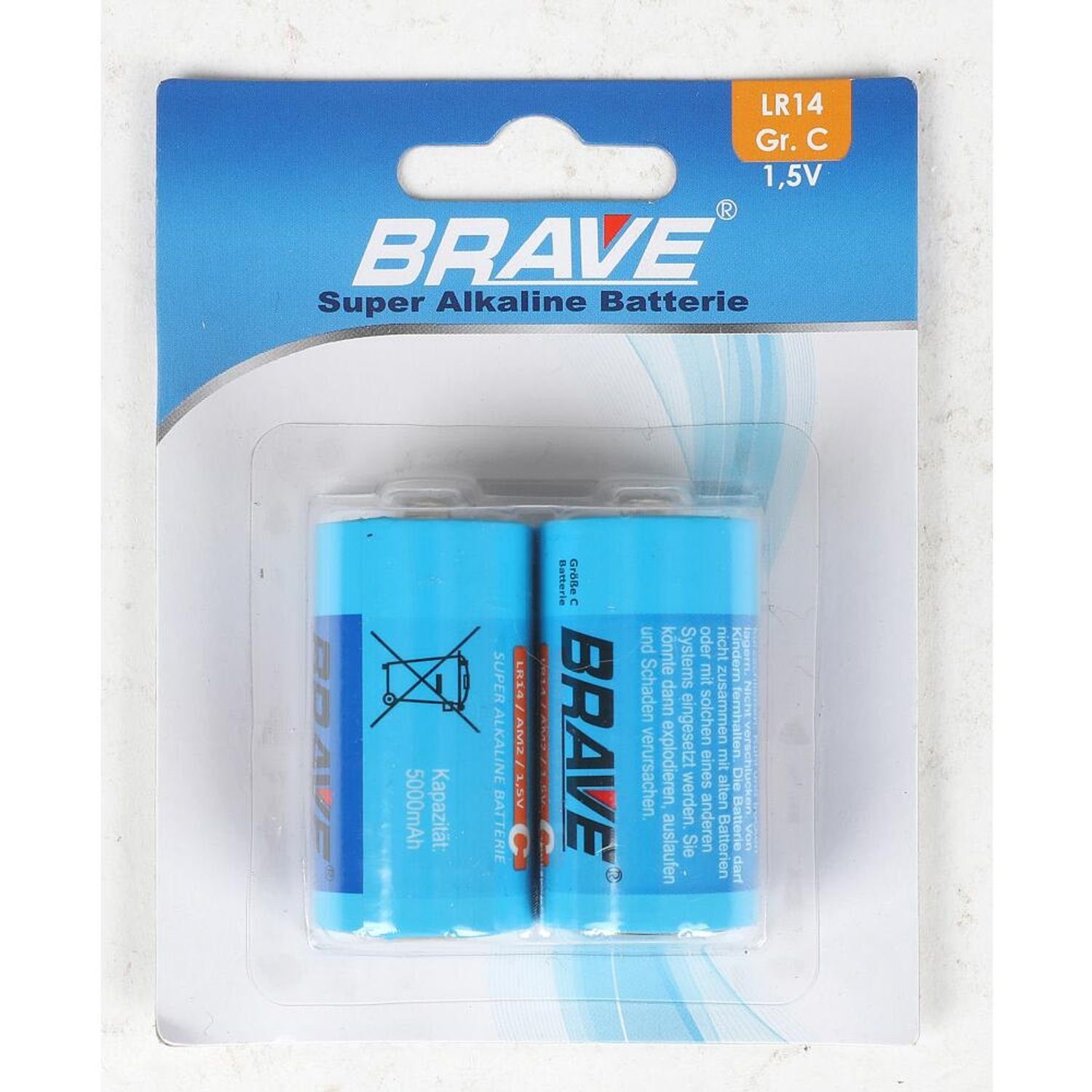 (24 2er Batterie, Univers Batterien Brave 12x Alkaline St) 1,5V BURI Gr.C Set LR14 Industrial