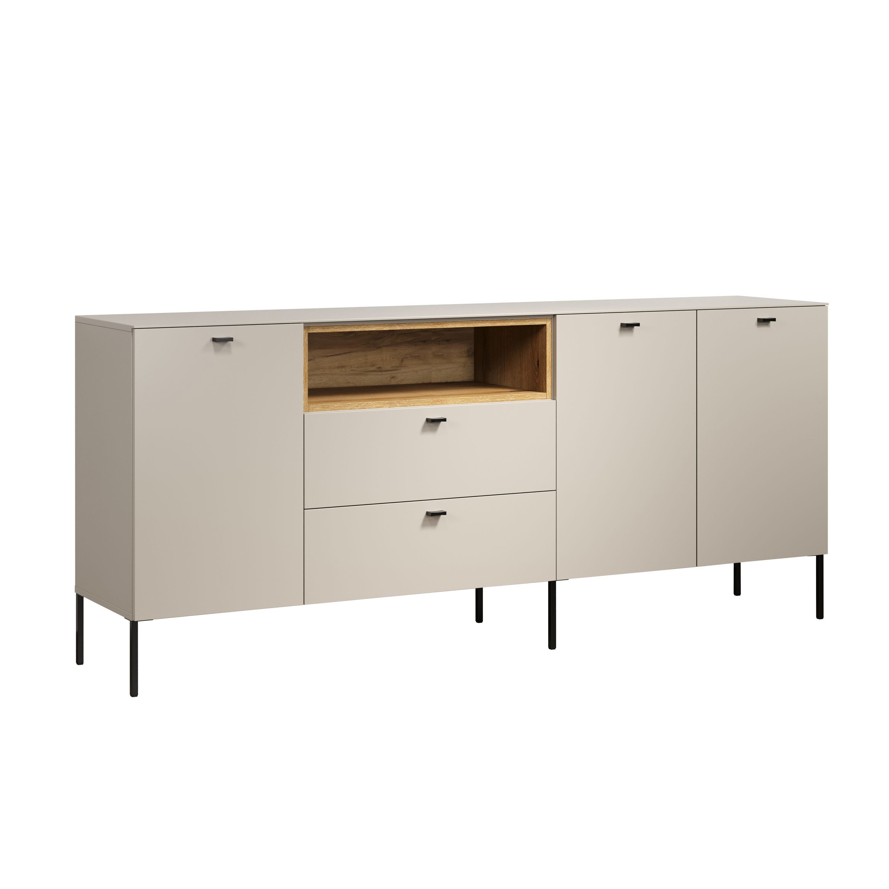 trendteam Sideboard, In Kaschmir Melamin & Evoke Oak Nachbildung B/H/T: 197 / 85 / 42 cm