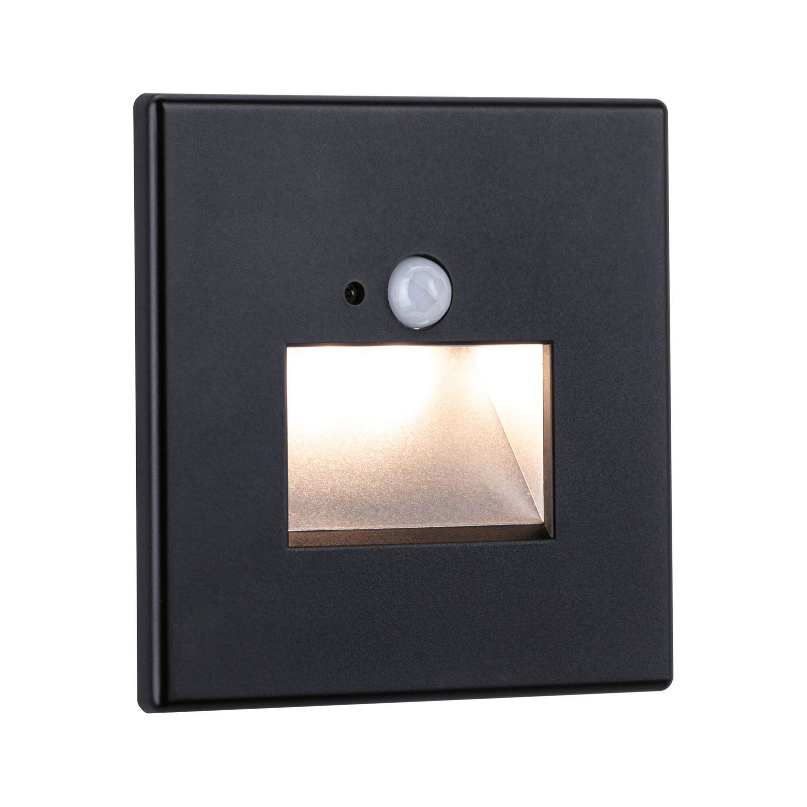 Paulmann LED Einbauleuchte LED Wandeinbauleuchte Edge Quadro 1,2W 25lm 230V 2700K, LED fest integriert, Warmweiß, Bewegungsmelder