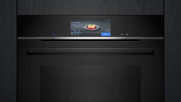 SIEMENS Pyrolyse Backofen iQ700 HB778G3B1, mit Teleskopauszug nachrüstbar, Pyrolyse-Selbstreinigung, cookControl Pro Funktion für automatische Gerichtzubereitungen