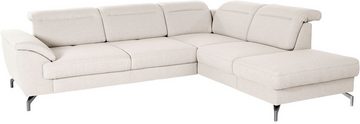 sit&more Ecksofa Percy L-Form, 12 cm Fußhöhe, Sitztiefenverstellung, wahlweise in 2 Fußfarben