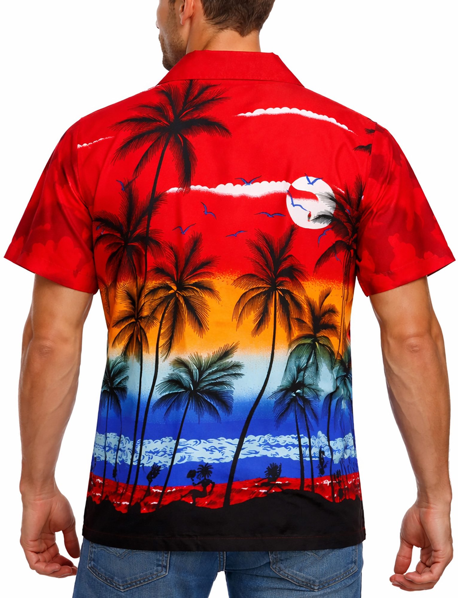 King Kameha Hawaiihemd "Beach" Funky Hawaii-Hemd Herren Kurzarm Front-Tasche Stylish – Bild 4 von 5