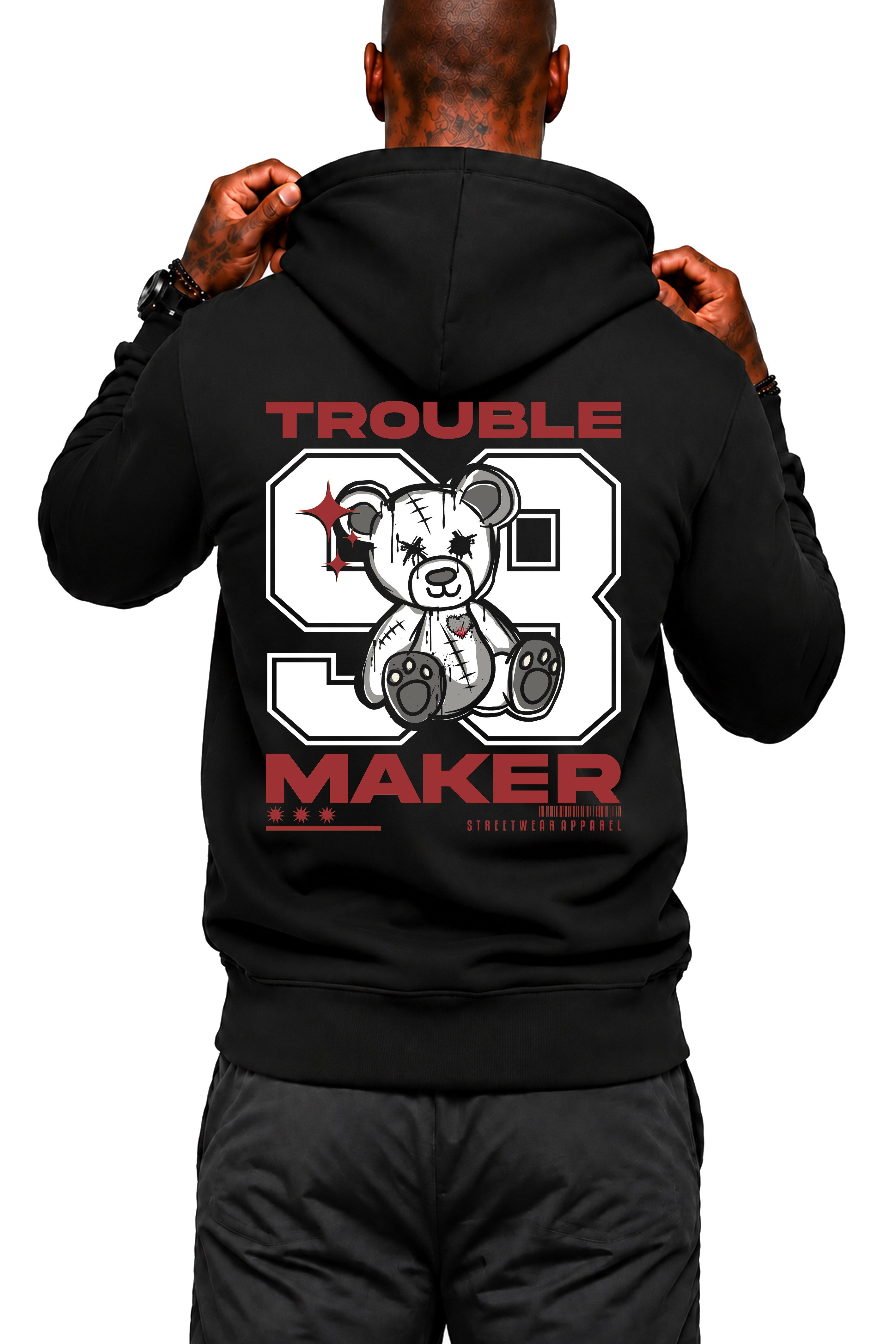 Banco Hoodie Herren Kapuzenpullover Pullover Pulli Langarmshirt "Trouble Maker" mit Kapuze und zwei Eingriffstaschen