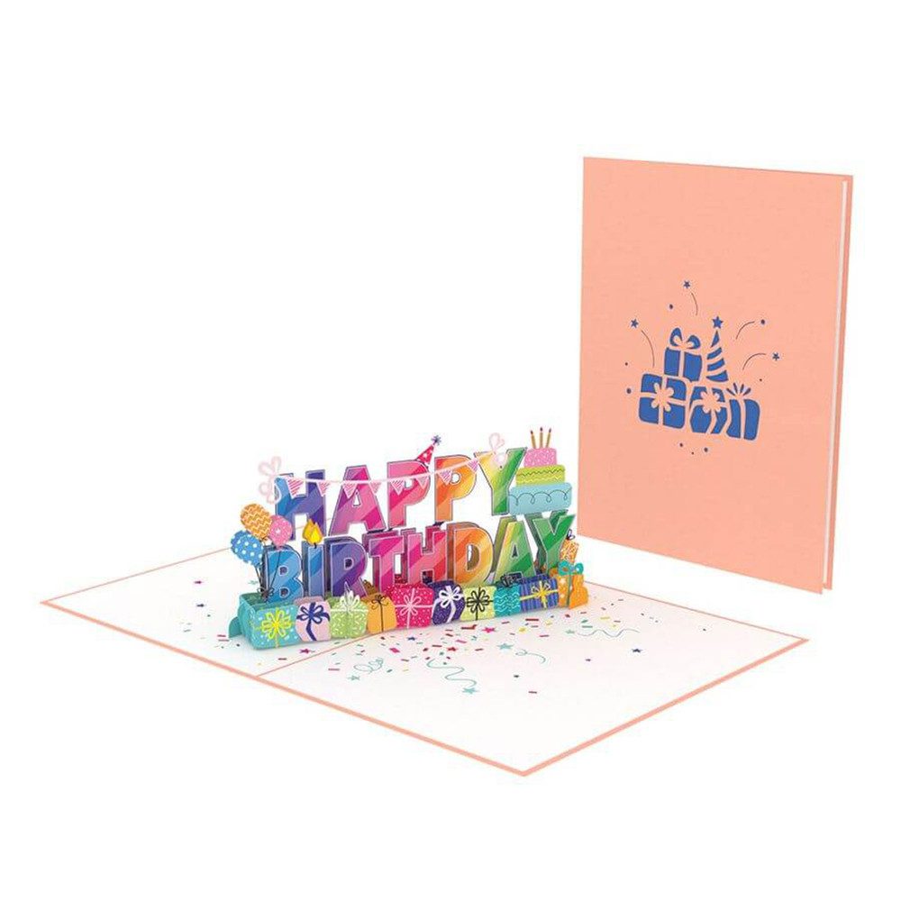 papercrush Geburtstagskarte Happy Birthday Pop-Up Karte, Handgemacht, Lasergeschnitten, Pop Up