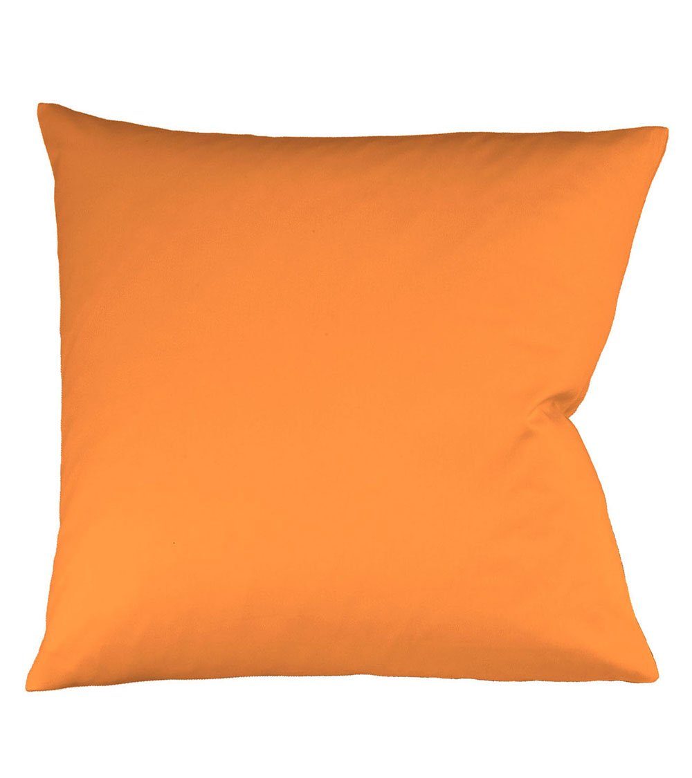 Bezug orange Mako-Satin Kopfkissen Fleuresse 80x80 cm, Kissenbezug fleuresse