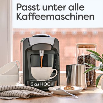 Cosumy Cappuccinotasse 6 Cappuccino Tassen Set Weiß, Keramik, Mit Untertassen - Hält Lange warm - Spülmaschinenfest - 180ml