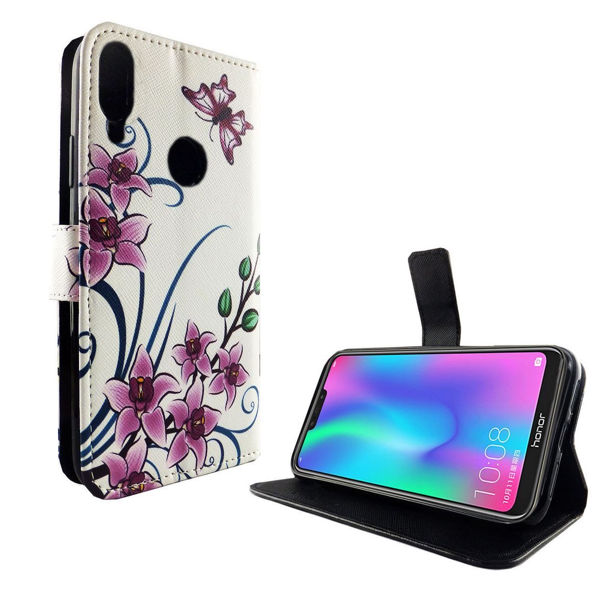 König Design Handyhülle Huawei P Smart 2019, Huawei P Smart 2019 Handyhülle Bookcover Weiß