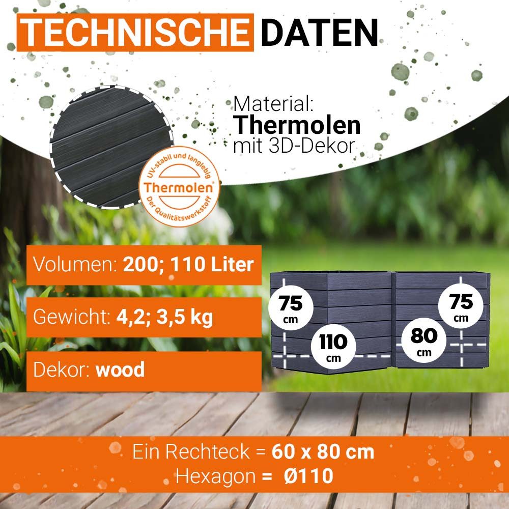 GARANTIA Hochbeet ERGO VARIO 3 Hochbeet Wood, inkl. FLORA Wassersparsystem