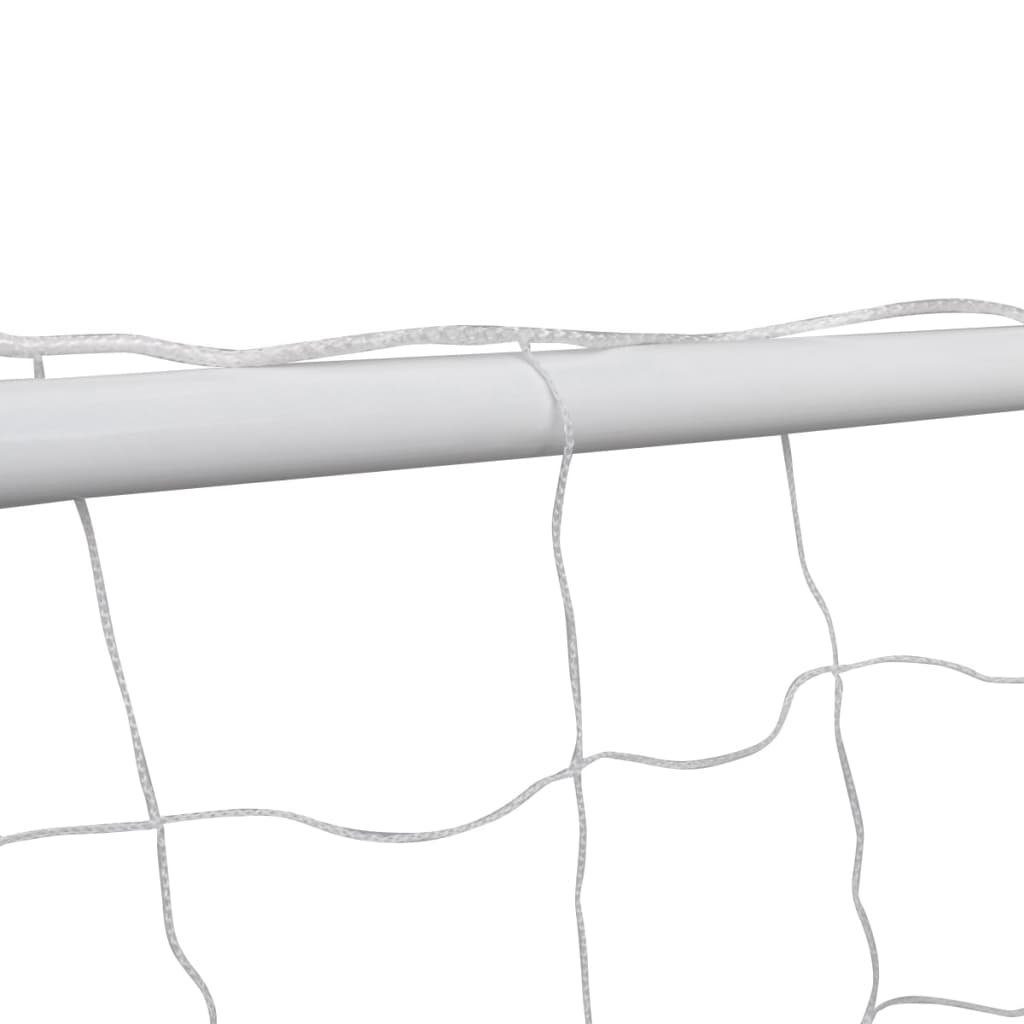 Weiß Fußballtore vidaXL Stk 18261122 Stahl cm mit 2 Fußballtor Netzen
