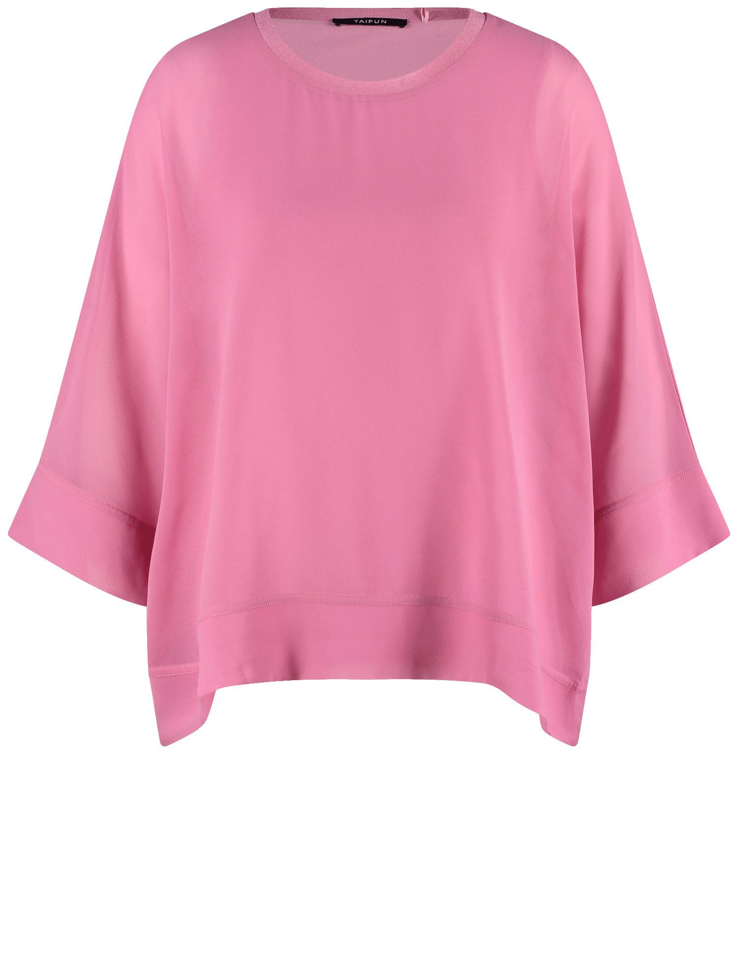 Taifun Fledermausshirt – Unifarbenes T-Shirt mit Rundhalsausschnitt und 1/2 Arm