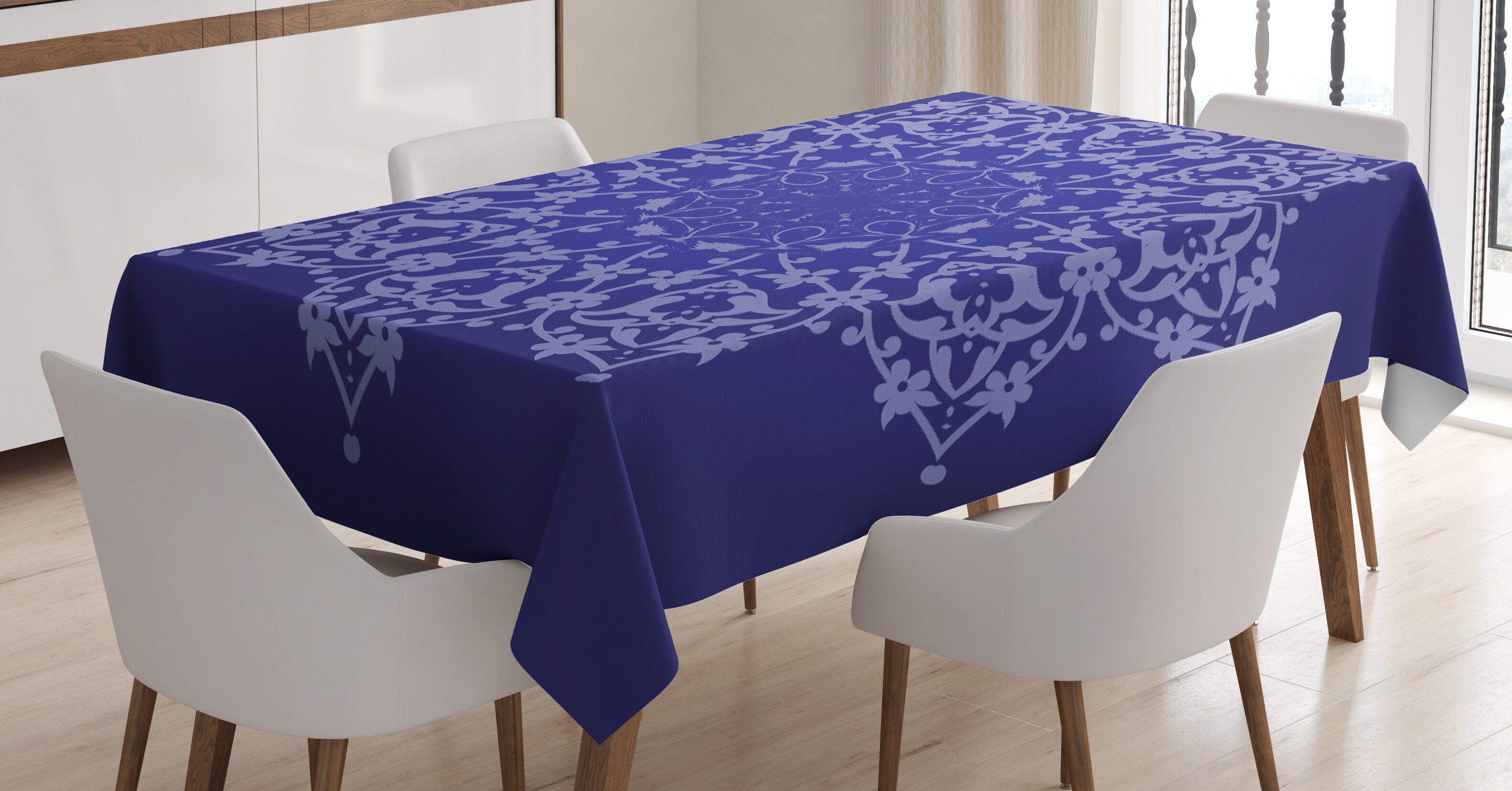 Abakuhaus Tischdecke Farbfest Waschbar Für den Außen Bereich geeignet Klare Farben, lila Mandala Floral Art Lacework