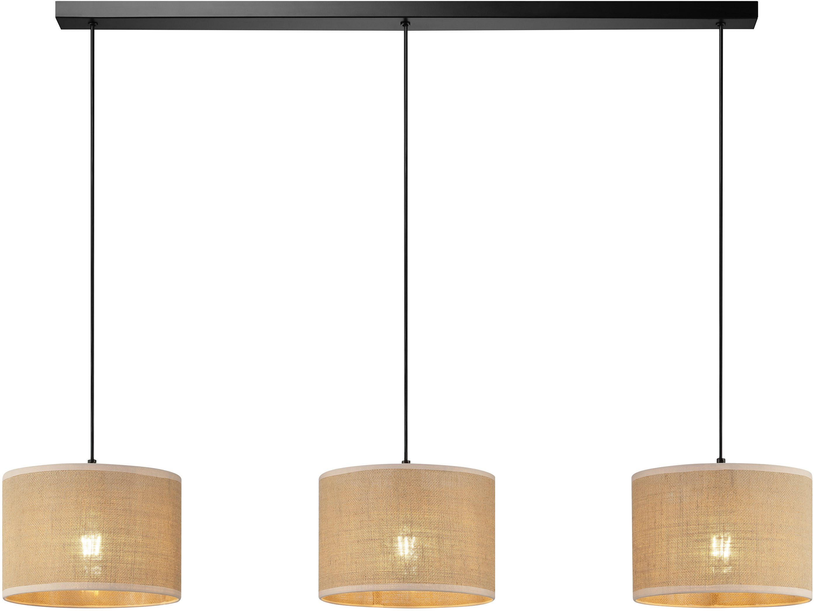 OTTO home Pendelleuchte Mikka, ohne Leuchtmittel, mit Leinenstoffschirm, Höhe 110 cm, Breite 100 cm