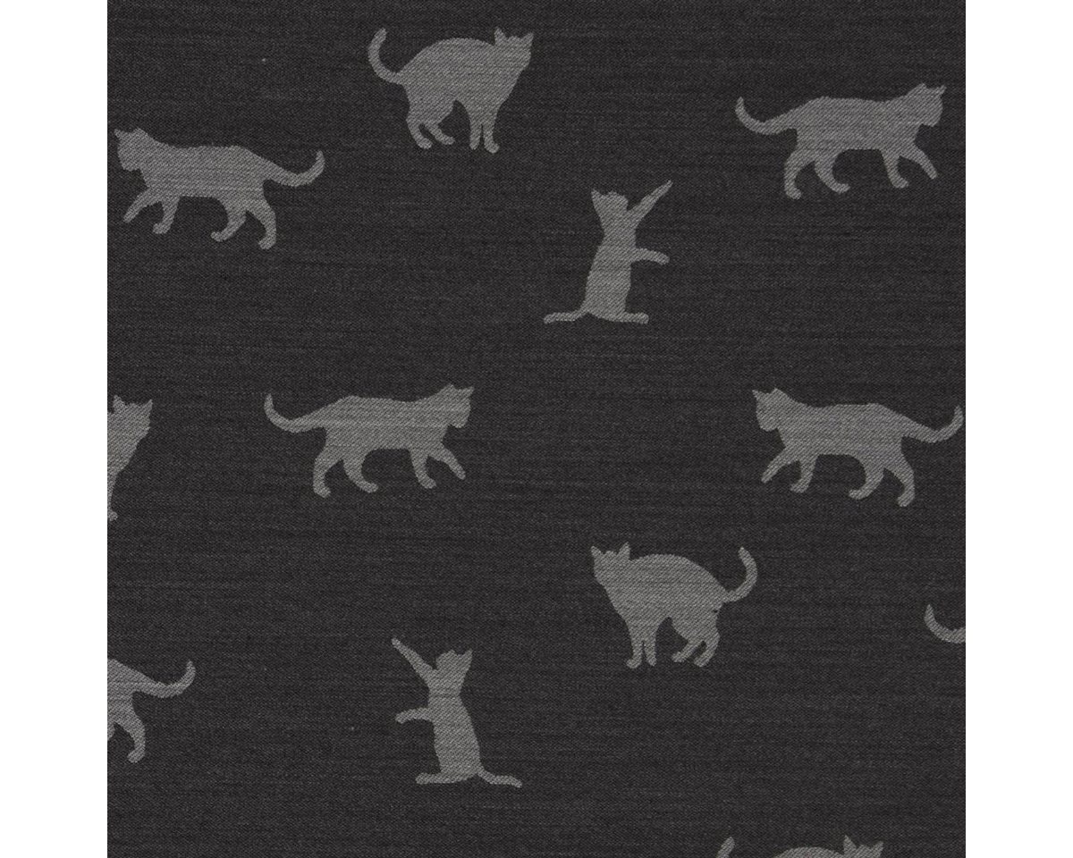 Thumbnail - SCHÖNER LEBEN. Stoff Dekostoff Jacquard Plaidstoff Wendestoff Cats Cosy Katzen grau 1,40m